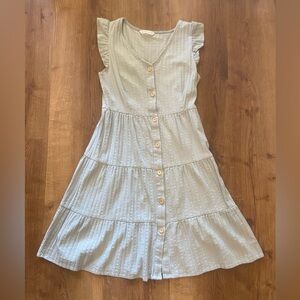 Ruffle sleeveless Dress Button-Down light green
cotton,cottage,coastal, western